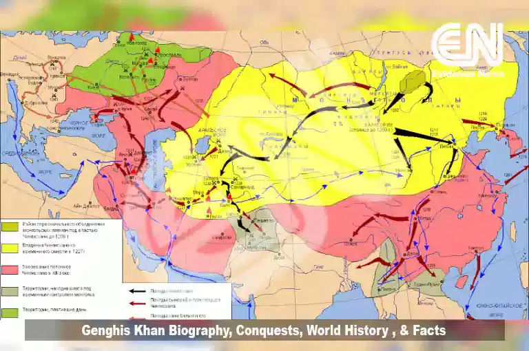 Map of Genghis Khan's conquests